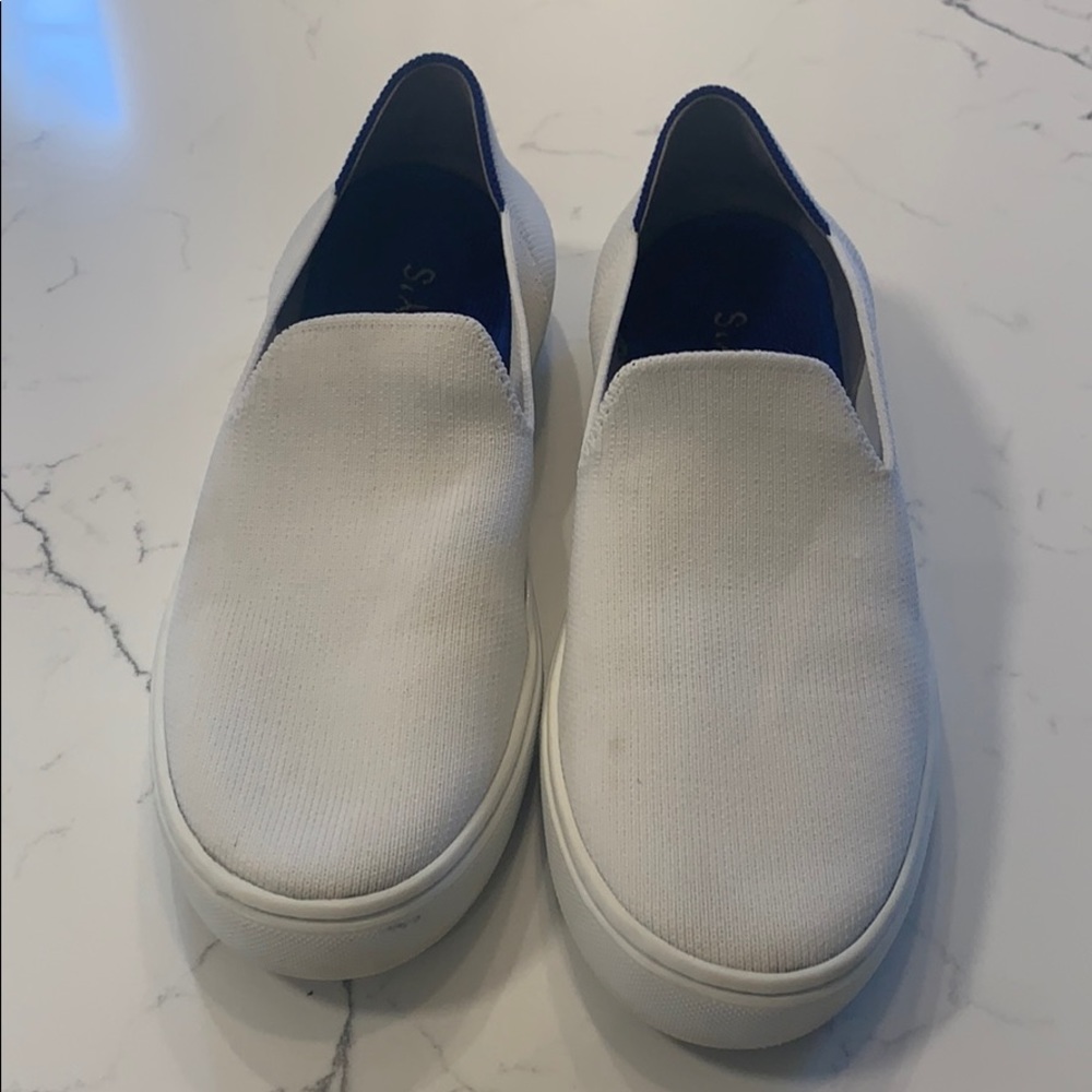 Rothy's sneakers bright white sz 6.5 lightly worn
